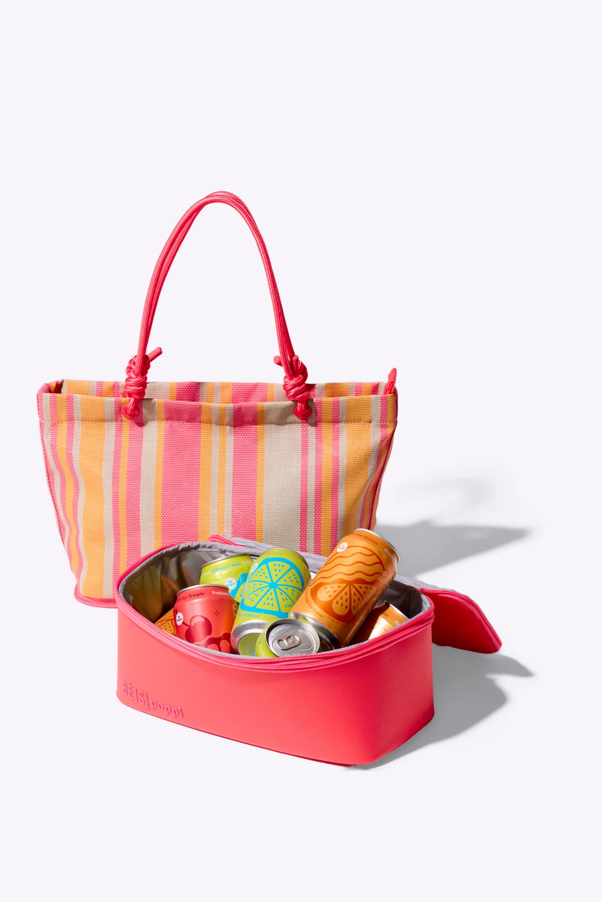 BÉIS x poppi The Cooler Tote in Juicy Stripe